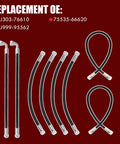 Front Loader Hydraulic Hoses Kit For Kubota LA350A LA401 LA402 LA4021, showing replacement hoses with fittings set against a red background