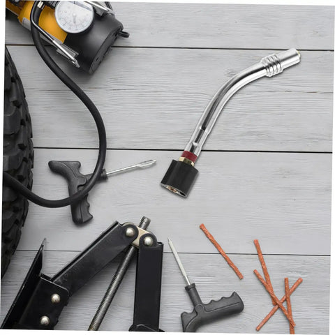 Pro Grade Curved Tube Welding Torch Replacement Neck Assembly With Optimized Gas Flow And High Temperature Resistance Alloy Material For Easy Tool Swaps And Durable Performance curved metal torch neck on workbench