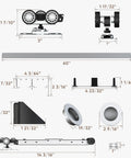 Heavy Duty Bypass Door Hardware With Soft Close For Two Sliding Closet Doors, 60 Inch Track components illustration