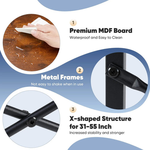 Premium MDF board, metal frames, and X-shaped structure for 47 Inch Computer Desk For Home Office With Scratch Resistant Wood Top
