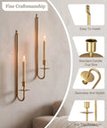 Built Tough Matte Black Farmhouse Wall Candle Sconce Holder Set of Two Heavy Duty Thick Iron Metal Wall Decor with Scratch Proof Finish for Warm Ambient Vibes, showcasing two stylish candle holders with lit candles.