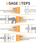 Usage steps for 13 Pack Heavy Duty Molly Bolts M8-52 Zinc Plated Steel Drywall Wall Anchors for secure installation.