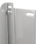 Close-up of Door Mount Platinum Bracket Kit With Four Screws, Six-Way Adjustable Cabinet Door Support with keyhole mount