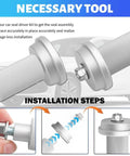 Installation steps of Car Bearing Press Kit With 9 Size Adapters And Seal Driver For Damage Free Wheel Bearing Installations Pro Grade Race And Seal Driver Set Anti Slip Knurling Handle Essential Seals Installer Kit showing anti-slip grip and adapter attachment