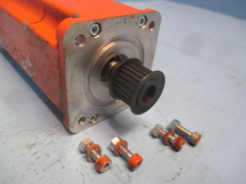 3HAC10674-1 AC Servo Motor With Tamagawa Encoder For ABB Robotics, Beefed-Up Torque Control, High-Precision Industrial Servo Replacement, Rev 0, Smartsyn TS2640N141E172 Compatible close-up of orange motor shaft and mounting face