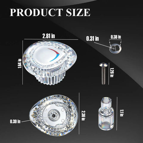96797 Shower Knob Replacement Kit with chrome handle, screws, and knob insert, dimensions labeled for Chateau Collection