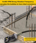 Beast Mode Heavy Duty 1500W Concrete Vibrator With 6.6Ft Shaft smoothing concrete in a construction form with 14400 VPM.