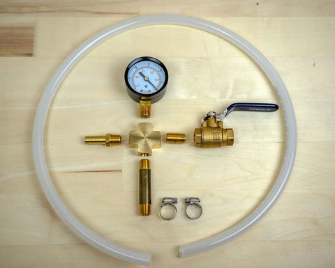 Pro-Grade Vacuum Manifold Kit For Woodturning Lathe - Brass Vacuum Chuck Accessory with gauge and quick-release valve