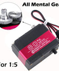Beefy High Torque 80kg Digital Metal Robotic Servo With Dual Shaft, Waterproof IP66, close-up of gears and casing