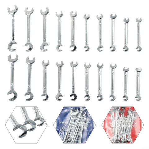 Top Tier 20-Piece Hex Key And Sae Wrench Combo Set For Auto Repair Garage Work Portable Tool Kit Heat Treated Alloy Steel For Diy Pros, metric and SAE wrenches