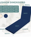 Outdoor Chaise Lounge Cushions For Patio Furniture, Waterproof Replacement Seat Cushions For Poolside Loungers, 72 By 22 By 3 Inches, Ergonomic Comfort, Durable UV Resistant Fabric, Easy To Clean, Perfect For Deck Or Garden.