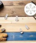 Smooth As Butter Sliding Door Roller Track Guide Wheels 6 Pack Heavy Duty Nylon Floor Protector on wooden surface.