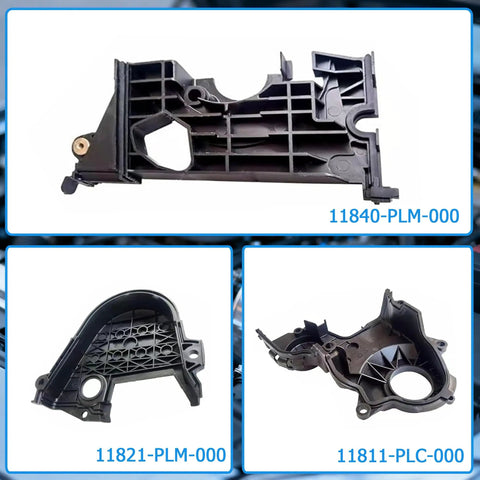 Honda Civic 3 Piece Timing Belt Cover Kit And Gasket For 2001 2002 2003 2004 2005 1.7L L4 Engine Replaces 11840 PLM 000
