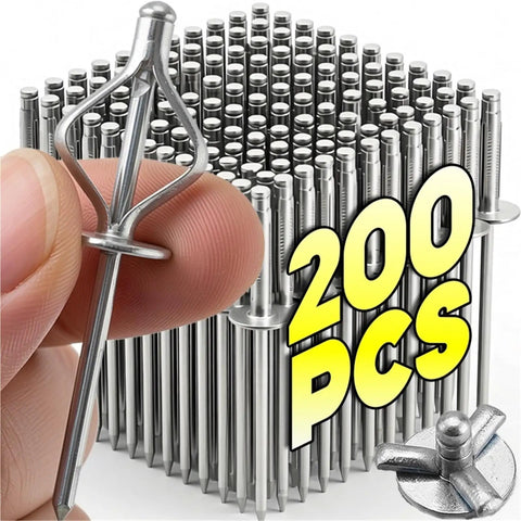 Aluminum Alloy Blind Rivets Assortment Kit For Wood Plastic Metal Car Repair And DIY Projects 200 Pieces M4 shown