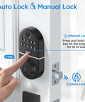 Electronic Keypad Deadbolt With Fingerprint Door Lock And Keyless Entry For Front Door Smart Digital Lock With Easy No Drill Installation