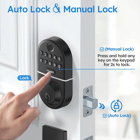 Electronic Keypad Deadbolt With Fingerprint Door Lock And Keyless Entry For Front Door Smart Digital Lock With Easy No Drill Installation