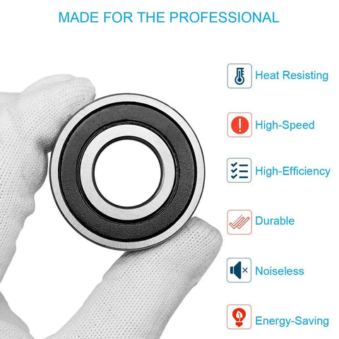R8-2RS Deep Groove Ball Bearings Built Tough One Half Inch Bore One And One Eighth Inch Outer Diameter Five Sixteenths Inch Wide