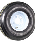 Two Pack Trailer Tire On Rim For 570-8 5.70-8 8 Inch White Wheel Load Range C Four Lug Pattern With Two Year Warranty And Roadside Assistance For Durable Trailer Tire And Rim Assembly