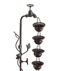 Outdoor Floor Tiered Vintage Water Fountain With 6 Hanging Cups And Soothing Tier Waterfall For Patio Or Garden, 38 Inch Bronze Decor