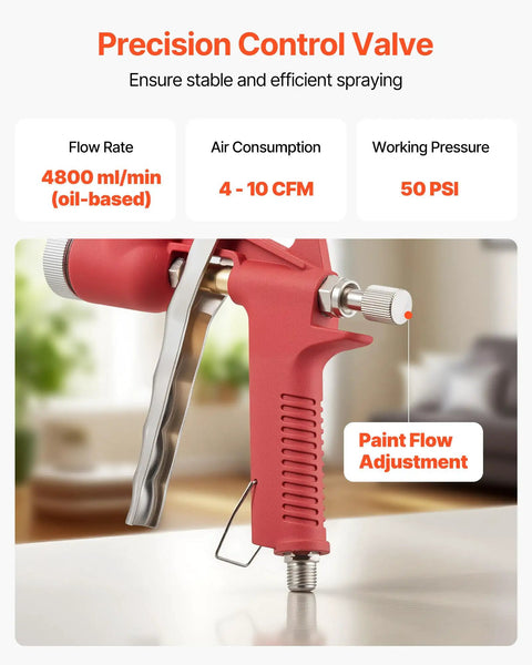 Precision control valve of Professional Air Texture Spray Gun With 1.45 Gallon Hopper And Swappable Nozzles for effective painting.