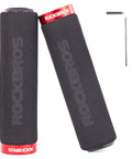 Premium Foam Lock On Bike Grips For Mountain Biking And More, non-slip ergonomic handlebar grips with red lock rings and hex key