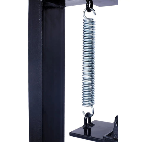 Heavy Duty 6 Ton Hydraulic H Frame Shop Press With Adjustable Height And Pressure Relief Valve showing the tension spring component.
