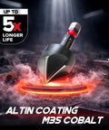 EZARC countersink drill bit set with 1/4 in hex shank; TiAlN coating; 82-degree 5-flute; sizes 1/4–3/4 in; 5 pcs.