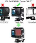 Comparison of GoPro Hero case compatibility featuring FitStill case for 60M Underwater Waterproof Case for GoPro Hero 13 12 11 10 9 Black