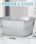 Two Pack 4 Gallon Galvanized Ice Buckets For Parties Portable Beverage Tub Champagne Bucket Metal Ice Buckets For Cocktail Bar