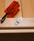 Heavy Duty 30 Pack Curtain Track Rollers Dual Wheel Ceiling Pulleys on wooden surface with screwdriver for easy setup.
