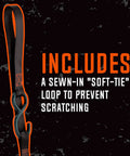 Orange 10 Foot Tactical Ratchet Tie Down Straps Two Pack With 1000 Pound Safe Working Load, soft-tie loop for scratch prevention