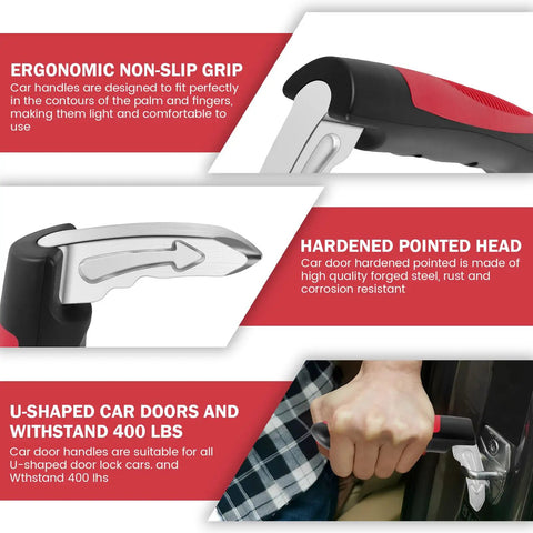 3 In 1 Car Door Handle For Elderly, Built Tough Vehicle Support Grip With Non Slip Nylon showing ergonomic grip and usage