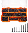 Workhorse 380 Piece Drywall Screw Kit With Black Phosphate Finish And Phillips Bugle Head Self Tapping Assortment in organizer.