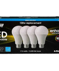 Box of Dimmable LED Light Bulbs 5000K Daylight 4 Pack, 1600 Lumens, 17.5W, 100W Replacement, Energy Star, Long Life 15000 Hours