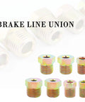 35 Piece Brake Line Fittings Kit For 1 Quarter And 3 Sixteenth Inch Lines With Inverted Flare Nuts Universal Rustproof Brass