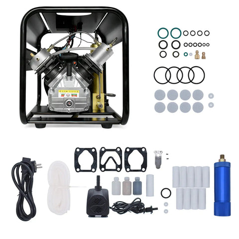 Tuxing 4500 Psi Pcp Air Compressor With Built-In Two-Stage Water-Oil Separator Filter, Auto-Stop Feature For Paintball And Scuba Tanks, 110V Power, High Pressure Performance At 30mpa Capacity