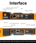 Back view of All In One Handheld OTDR Fiber Optic Tester For Field Techs with interfaces and ports labeled.