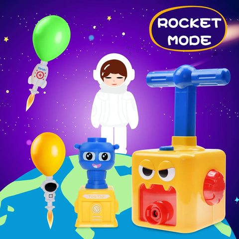 Balloon Launcher And Powered Car Set For Toddlers 3 To 5 Frog Theme STEM Toy Cool Racer Kit with balloon pump in rocket mode scene