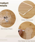 Product details of Premium Thick Acrylic Router Template Kit Featuring Six Charcuterie Handles And Two Tray Gauges, showing stencils and pens.