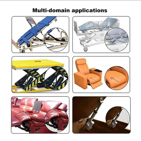 Multi-domain applications of Badass 6000N Linear Actuator Motor With 100mm Stroke for heavy lifting in various settings.