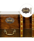 Old School Vintage Hasp Lock With Key And Screws For Jewelry Boxes And Storage Chests Zinc Alloy Sturdy Metal Latch Clasp