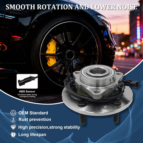 Front Wheel Hub Bearing Assembly Replacement For Ram 1500 2012 Through 2018 And Ram 1500 Classic 2019 Through 2022 with ABS