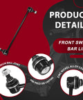 Front sway bar link with ball joints, 2015-2021 Kia Sedona 3.3L, Front Lower Control Arm Kit With Ball Joints And Sway Bar Links For Kia Sedona 2015-2021 3.3L Heavy Duty Replacement Parts To Fix Wobbly Suspension And Make Your Ride Feel Crisp Again.