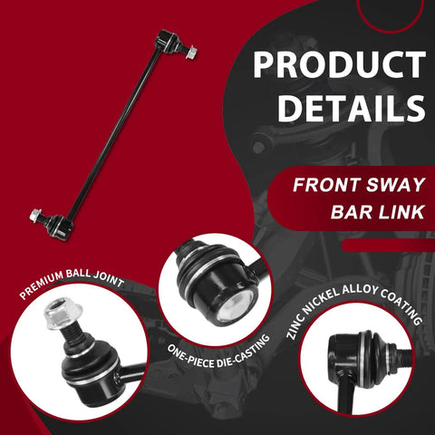 Front sway bar link with ball joints, 2015-2021 Kia Sedona 3.3L, Front Lower Control Arm Kit With Ball Joints And Sway Bar Links For Kia Sedona 2015-2021 3.3L Heavy Duty Replacement Parts To Fix Wobbly Suspension And Make Your Ride Feel Crisp Again.