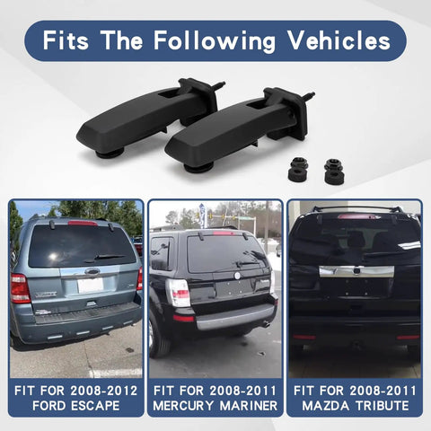 Premium Rear Window Liftgate Hinge Set For Right And Left Glass Hinge Replacement Easy Bolt On Upgrade For 2008 2009 2010 2011 2012 Ford Escape Mercury Mariner Mazda Tribute Replaces 8L8Z78420A68C 8L8Z78420A68D shown with compatible vehicle models