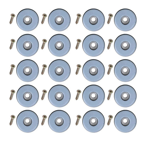 20 Pcs Screw Mounted Sliders For Wood Floors And Carpets, Heavy Chair And Sofa Move Helpers, Leg Protectors, Cabinet Glide Pads