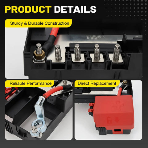 Straight Bolt On Fuse Distribution Block For Chevy Silverado Tahoe Suburban And Gmc Sierra Yukon Cadillac Escalade Solid Build showcases durable construction and reliable performance.