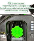 J1772 Dust Cover For Kia Ev6 Protective Charging Port Cap securely fitted over AC port, blocking dirt and moisture.