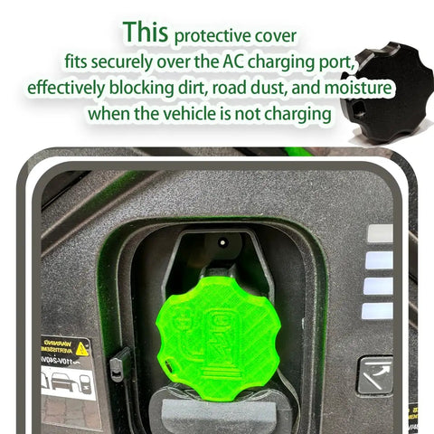 J1772 Dust Cover For Kia Ev6 Protective Charging Port Cap securely fitted over AC port, blocking dirt and moisture.