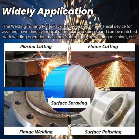 Workhorse Welding Turning Rolls With Linkage Roller 110V Electric Pipe And Tank Positioner Adjustable Diameter From 2 To 59 Inches PU Wheel Support 4400 LB Load Capacity Pro Grade Fabrication Equipment for plasma cutting and flange welding